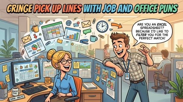 Cringe Pick Up Lines With Job and Office Puns