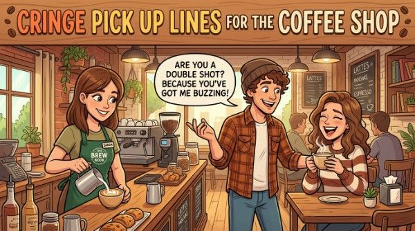 Cringe Pick Up Lines for the Coffee Shop