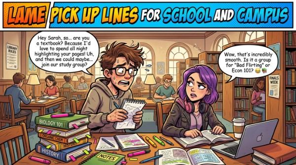 Lame Pick Up Lines for School and Campus