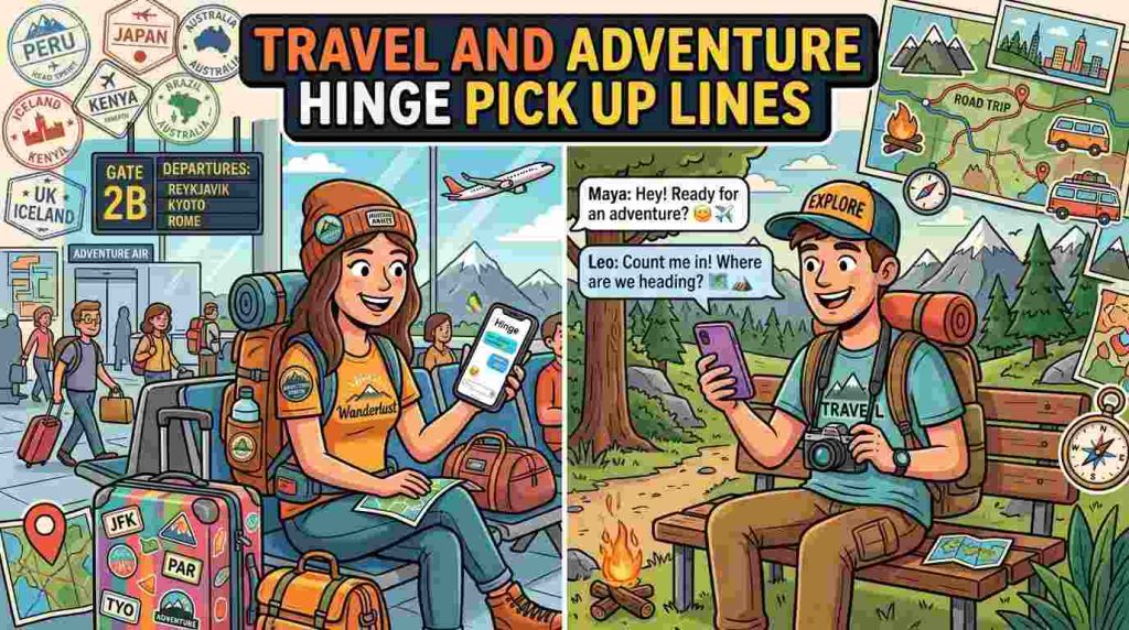Travel and Adventure Hinge Pick Up Lines